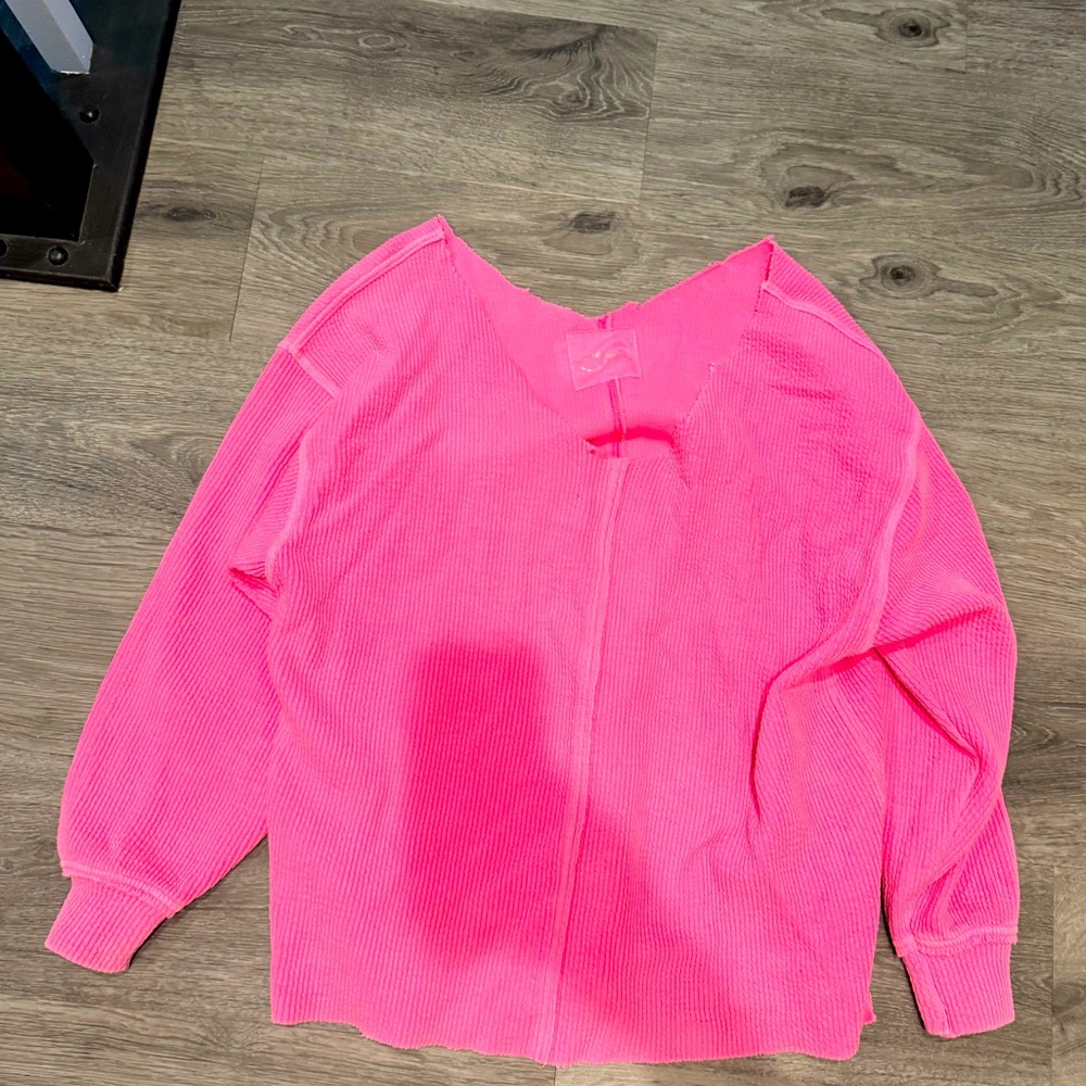 Vibrant Pink Off-the-Shoulder Sweater